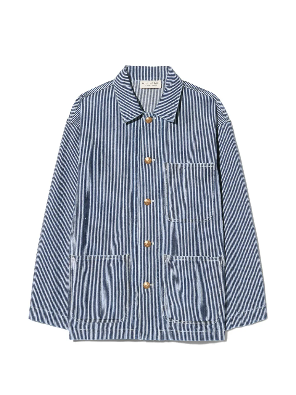 Nili Lotan Franklin striped denim jacket - Blu