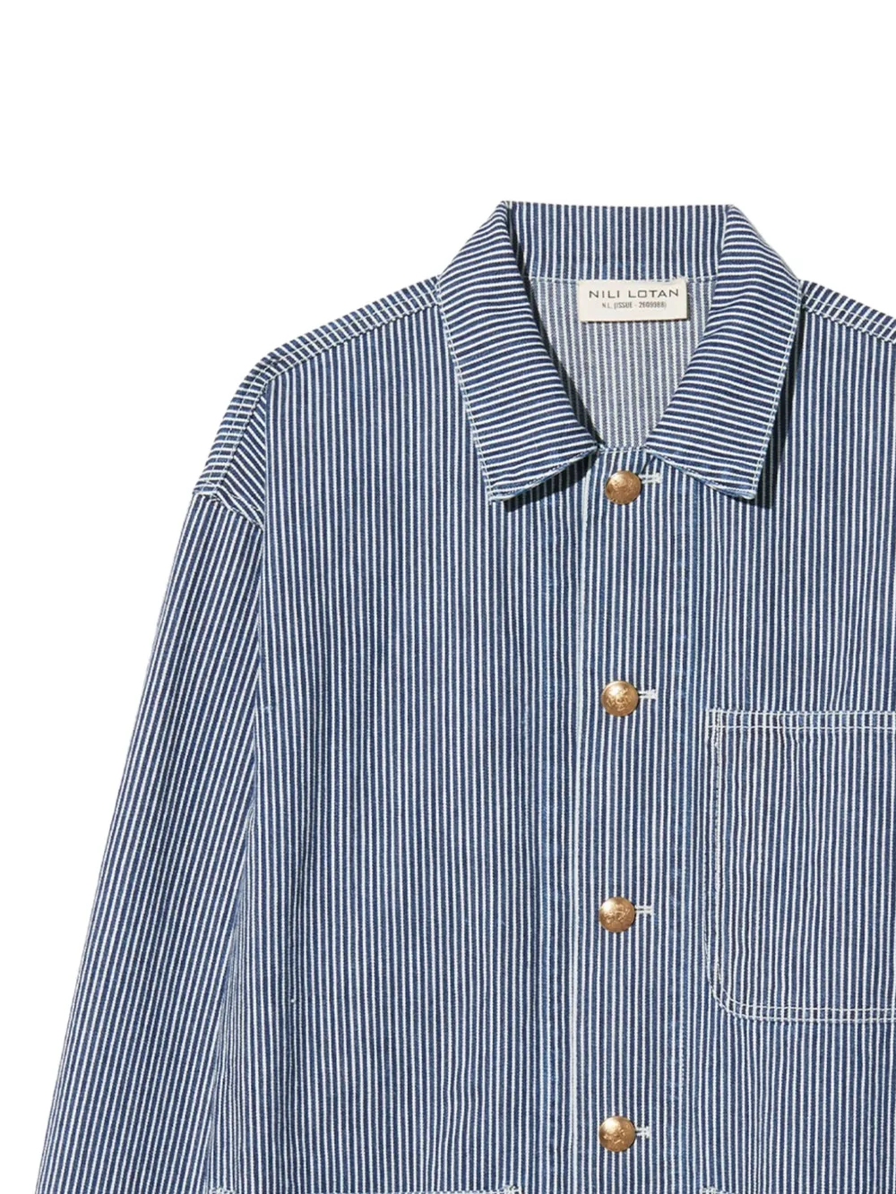 Nili Lotan Franklin gestreept denim jack Blauw