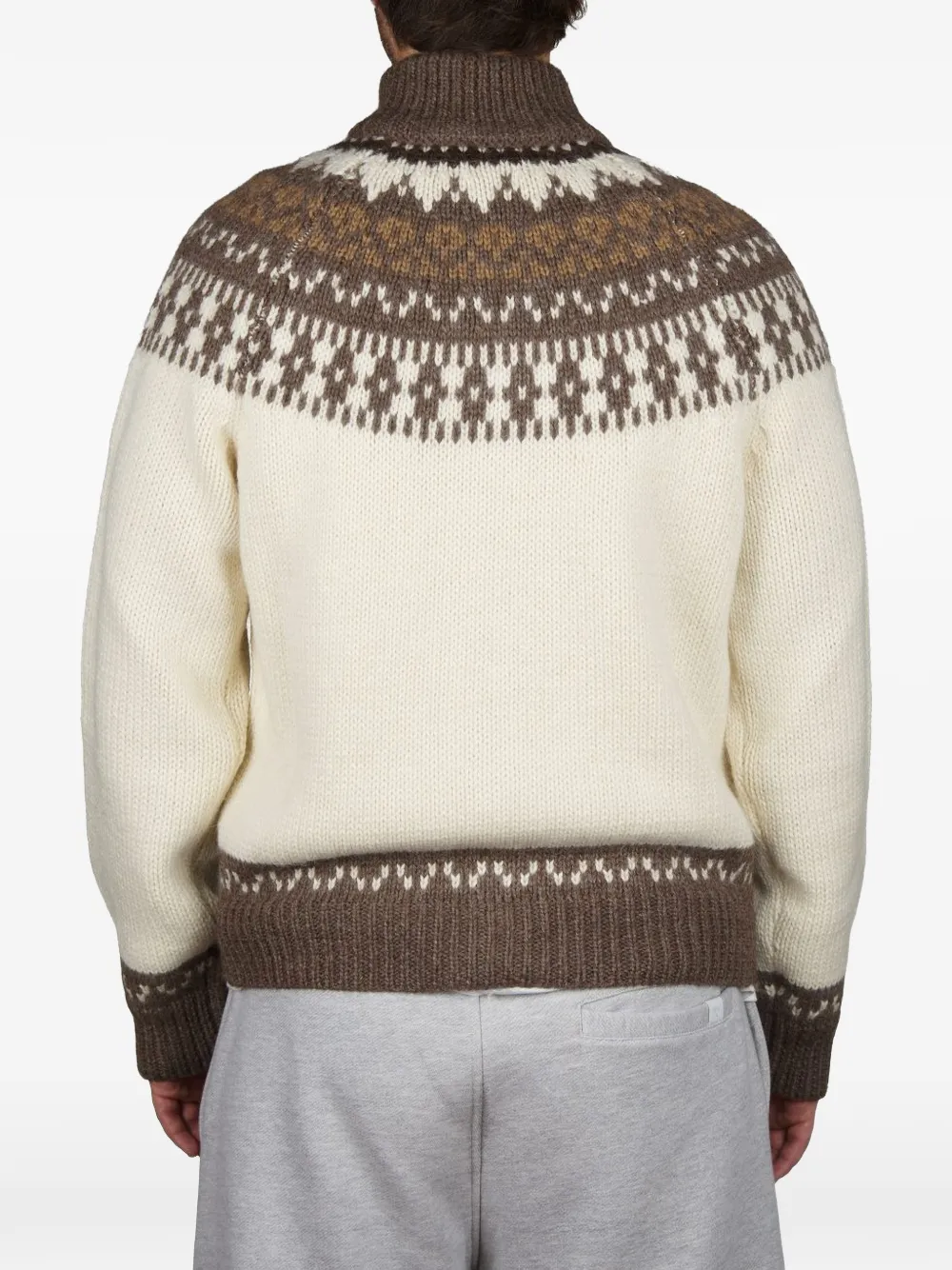 Altea Fair Isle zip-up cardigan Beige