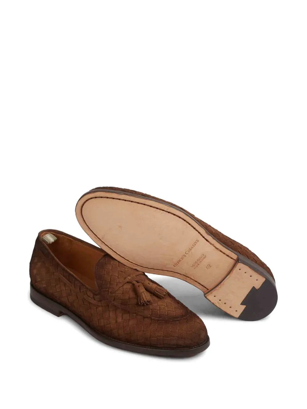 Officine Creative Opera woven tassel loafers Bruin