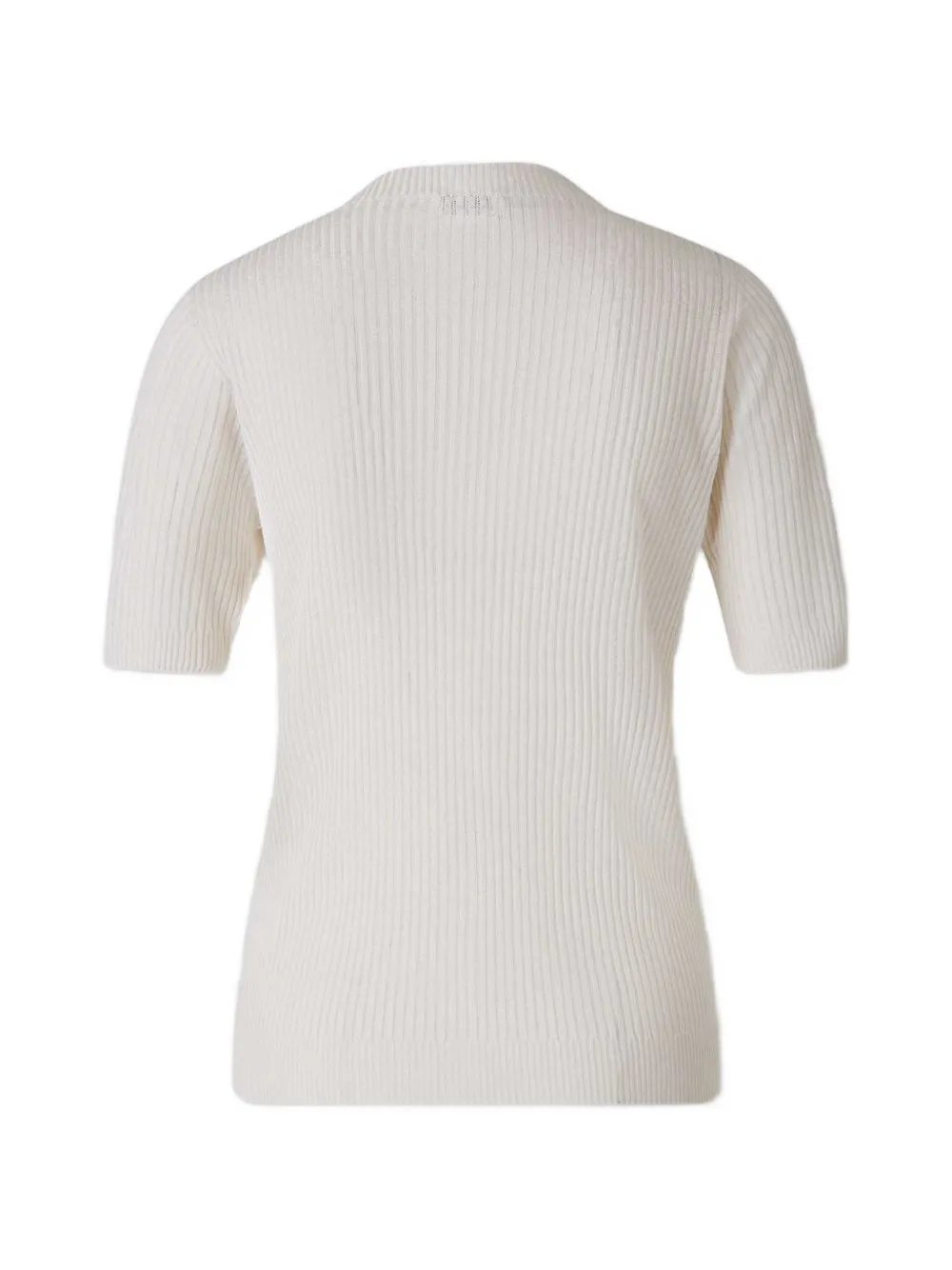 Peserico Ribgebreide trui met korte mouwen Beige