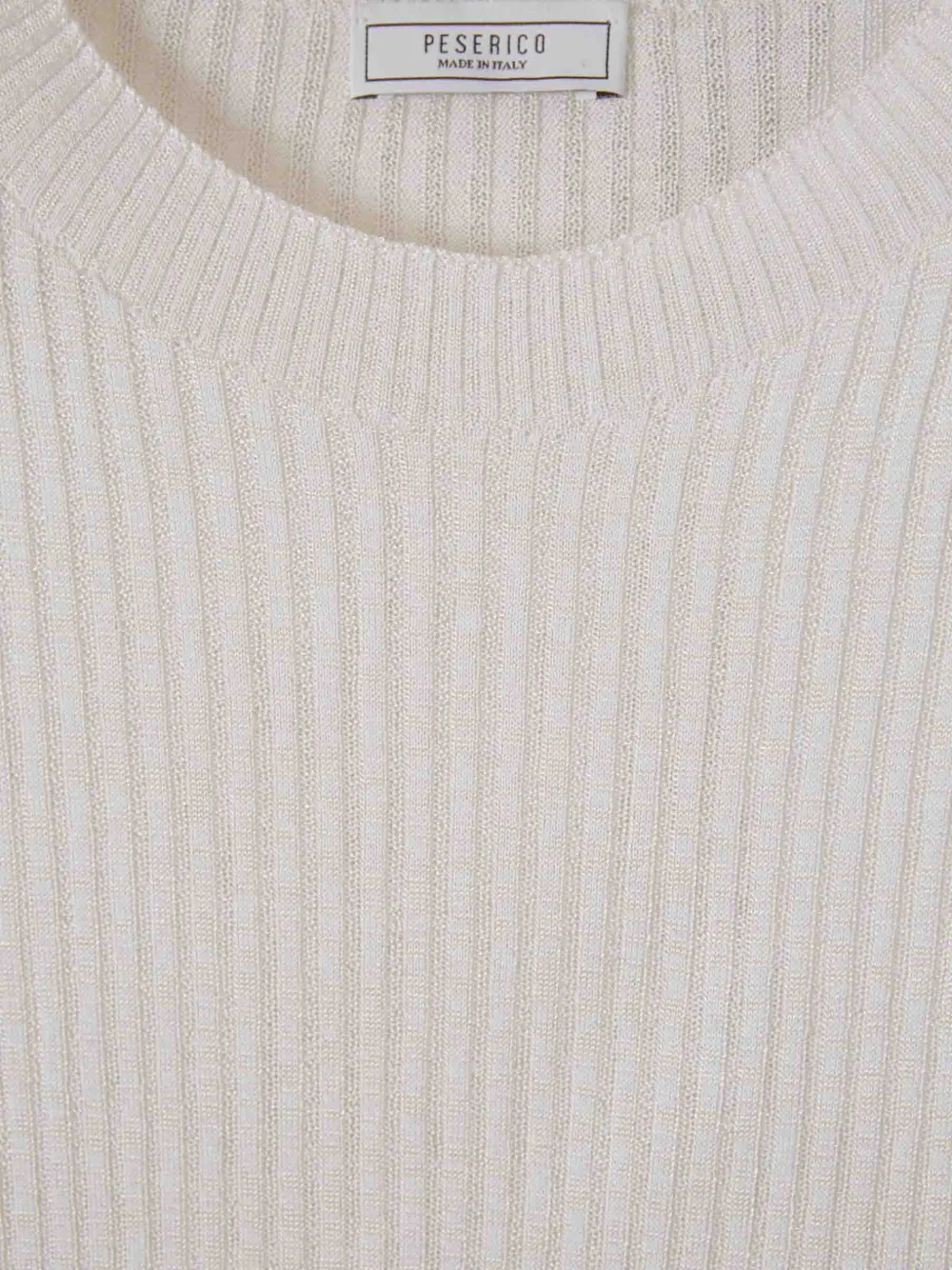 Peserico Ribgebreide trui met korte mouwen Beige