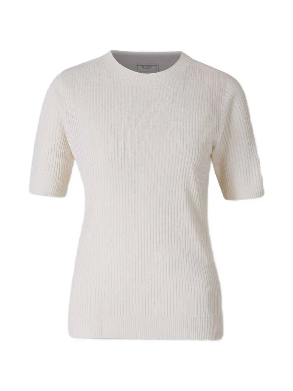 Peserico ribbed-knit short-sleeve sweater - Toni neutri