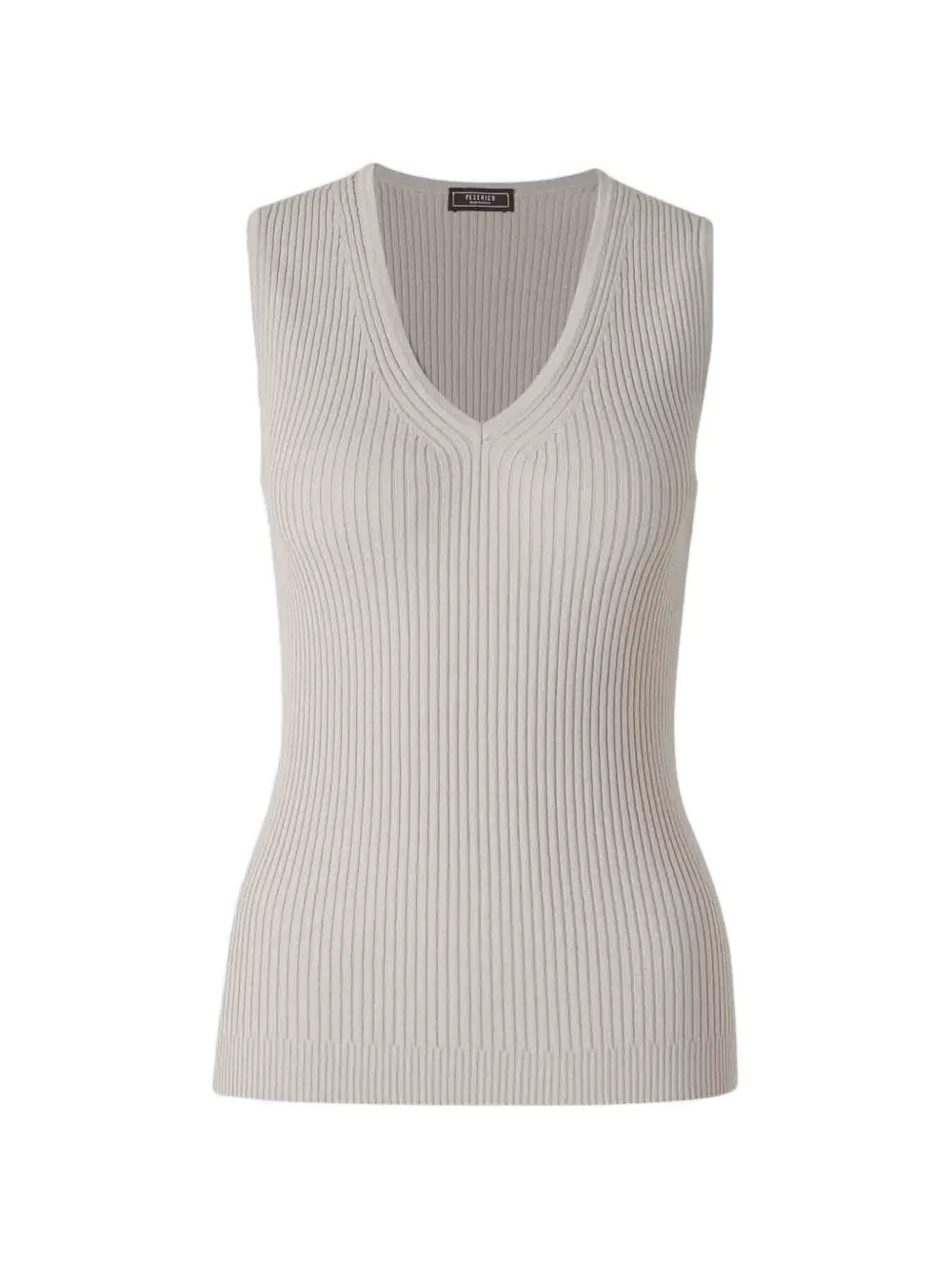 Peserico ribbed-knit V-neck top - Toni neutri