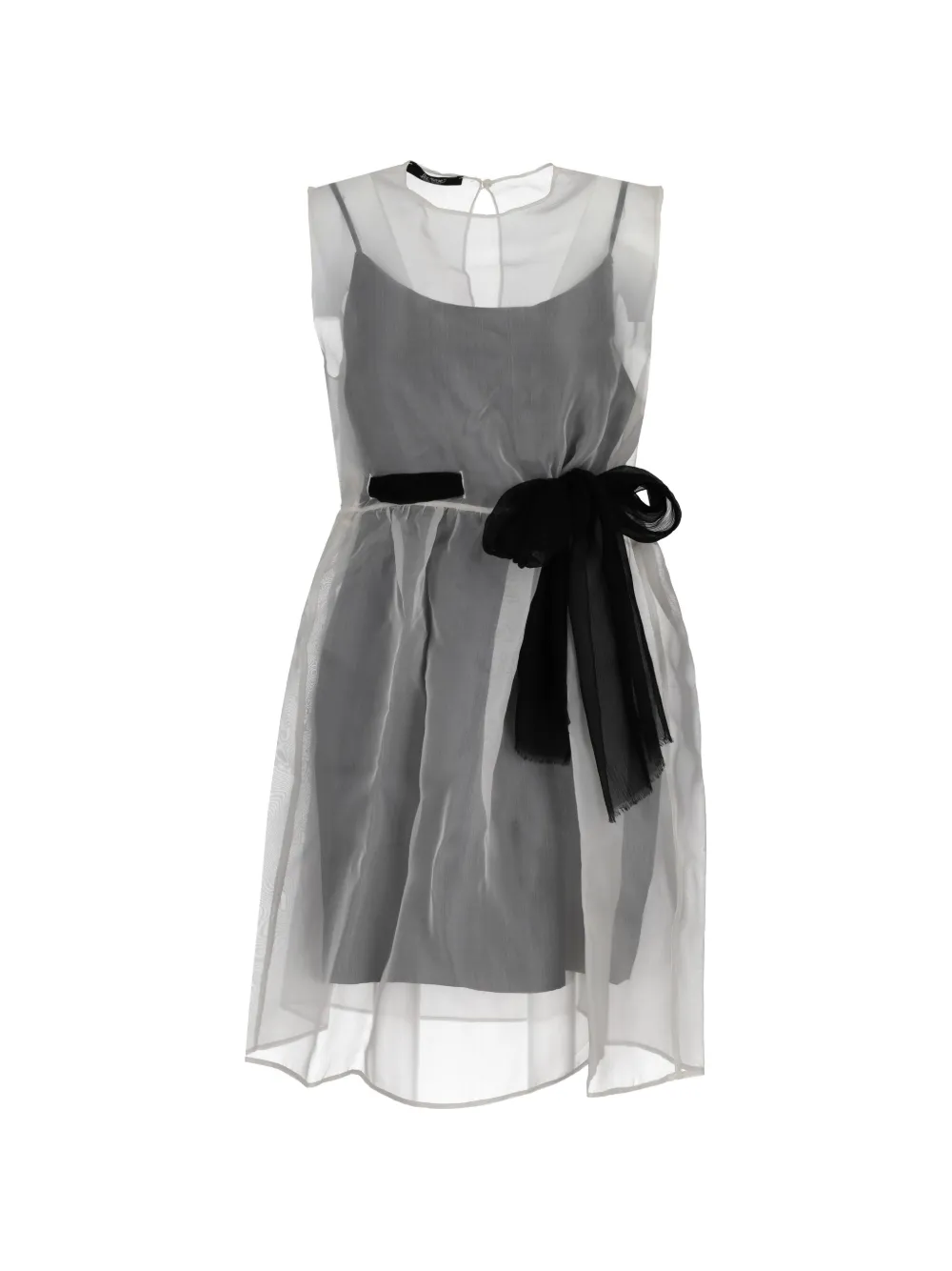 La-Rose sheer bow-detail mini dress - Bianco