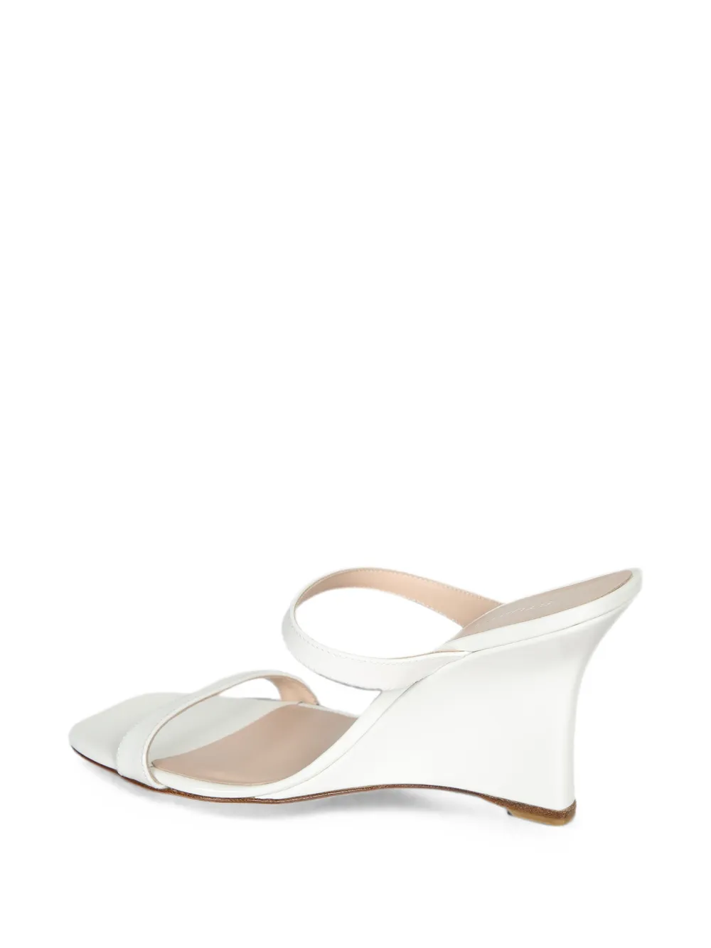 Stuart Weitzman Vinnie patent-finish heeled sandals Wit