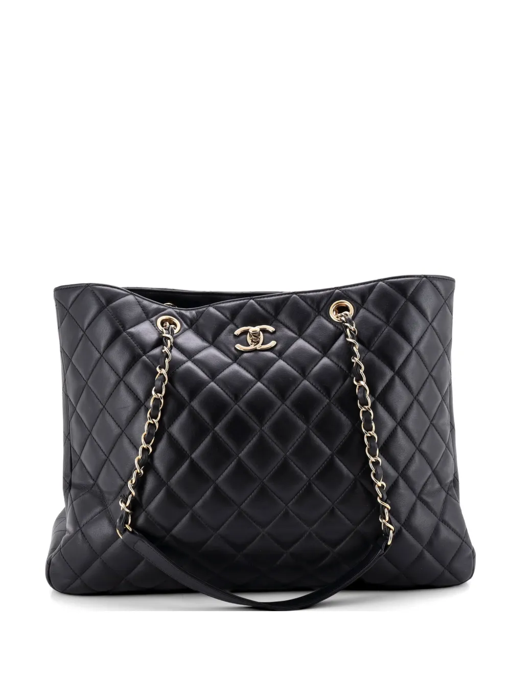 CHANEL Pre-Owned Große Classic CC Tote Bag aus gestepptem Kaviarleder - Schwarz