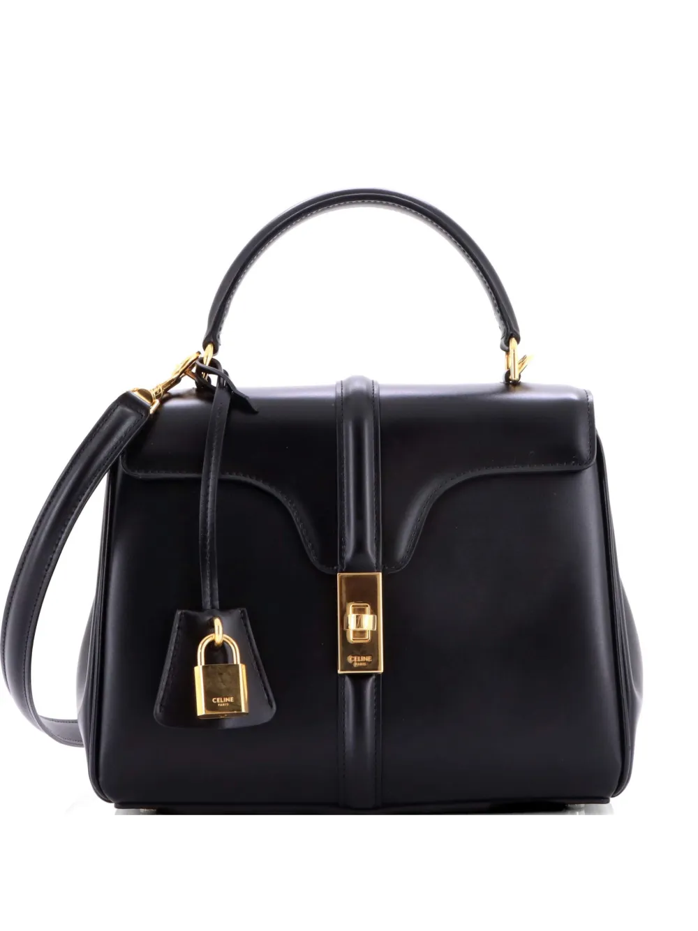 Celine Pre-Owned Kleine 16 Top Handle Bag Smooth Satchel-Tasche - Schwarz