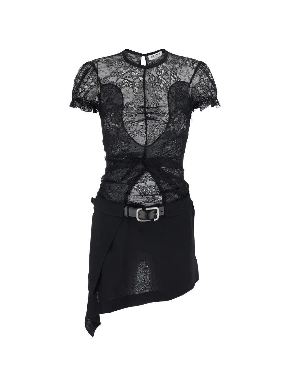The Attico Abito con inserti in pizzo - Nero