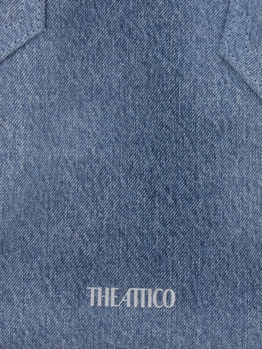 The Attico Medium La Passeggiata denim tas met handvat en verwassen effect Blauw