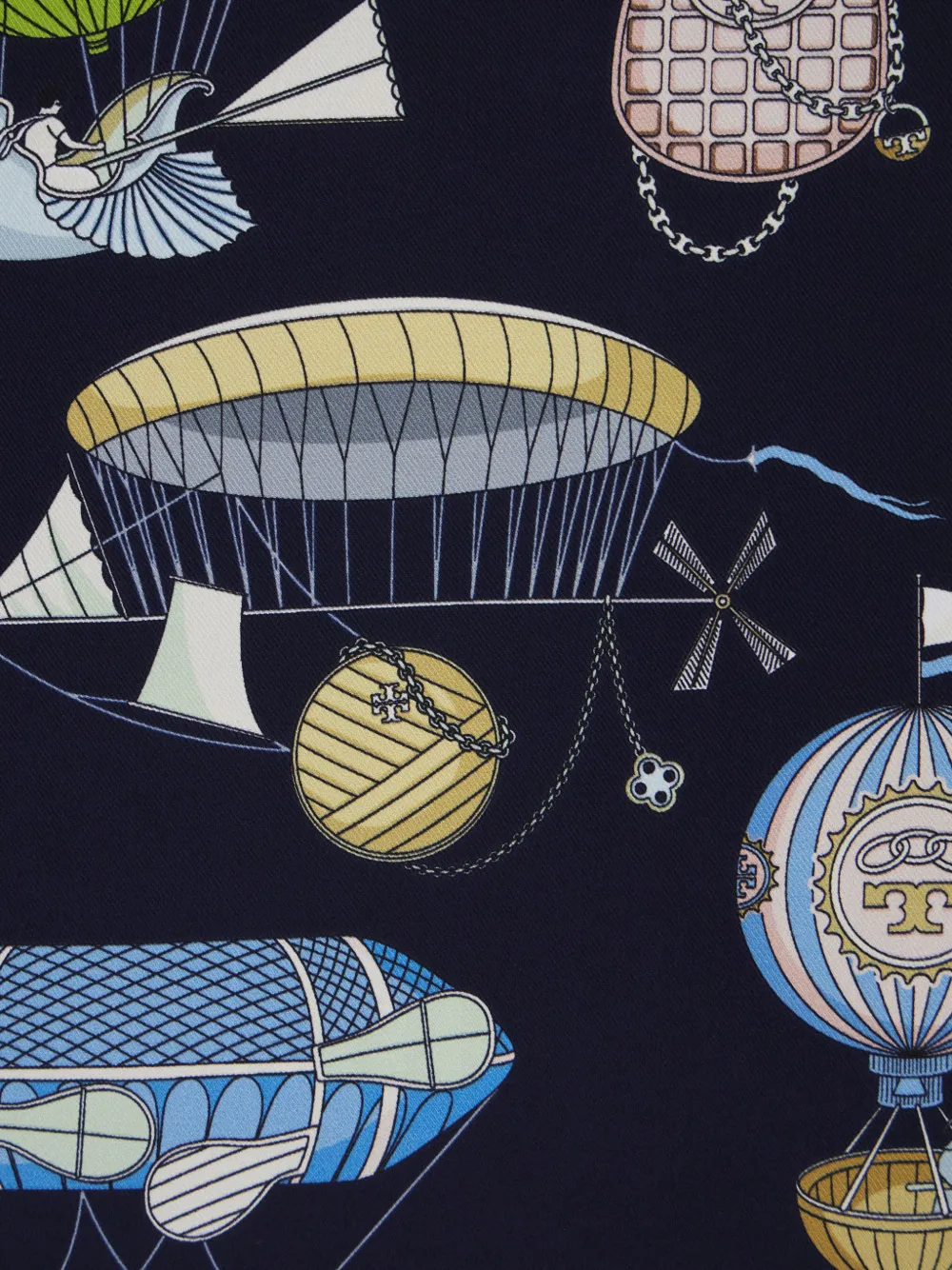 Tory Burch Halsdoek met heteluchtballonprint Blauw