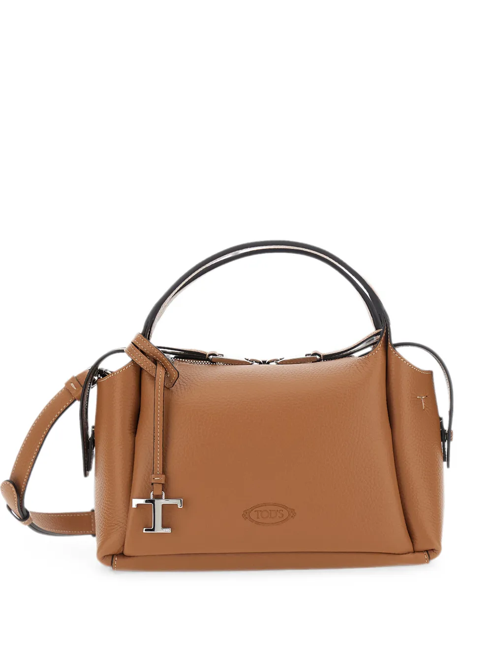 Tod's T Timeless pebbled handbag - Marrone
