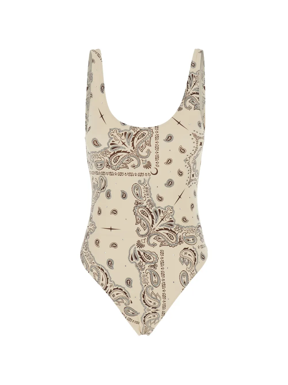 VENUJA paisley-print crystal-embellished swimsuit - Nude