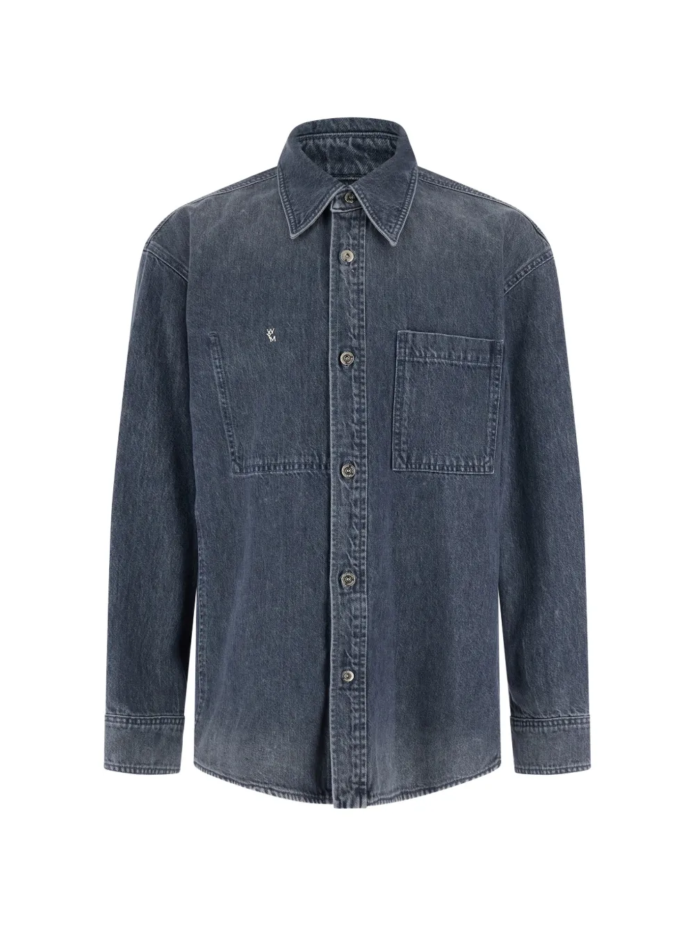 Wooyoungmi floral-print denim shirt - Blau