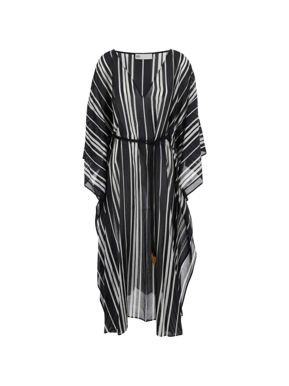Tory Burch belted striped caftan - Nero