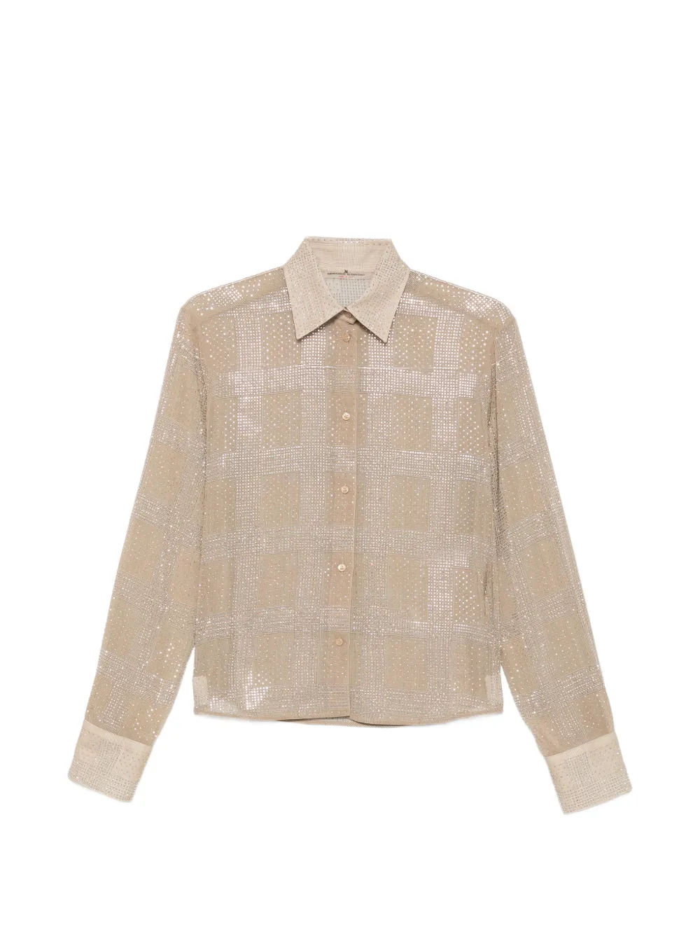 Ermanno Scervino rhinestone-embellished check-pattern shirt - Toni neutri