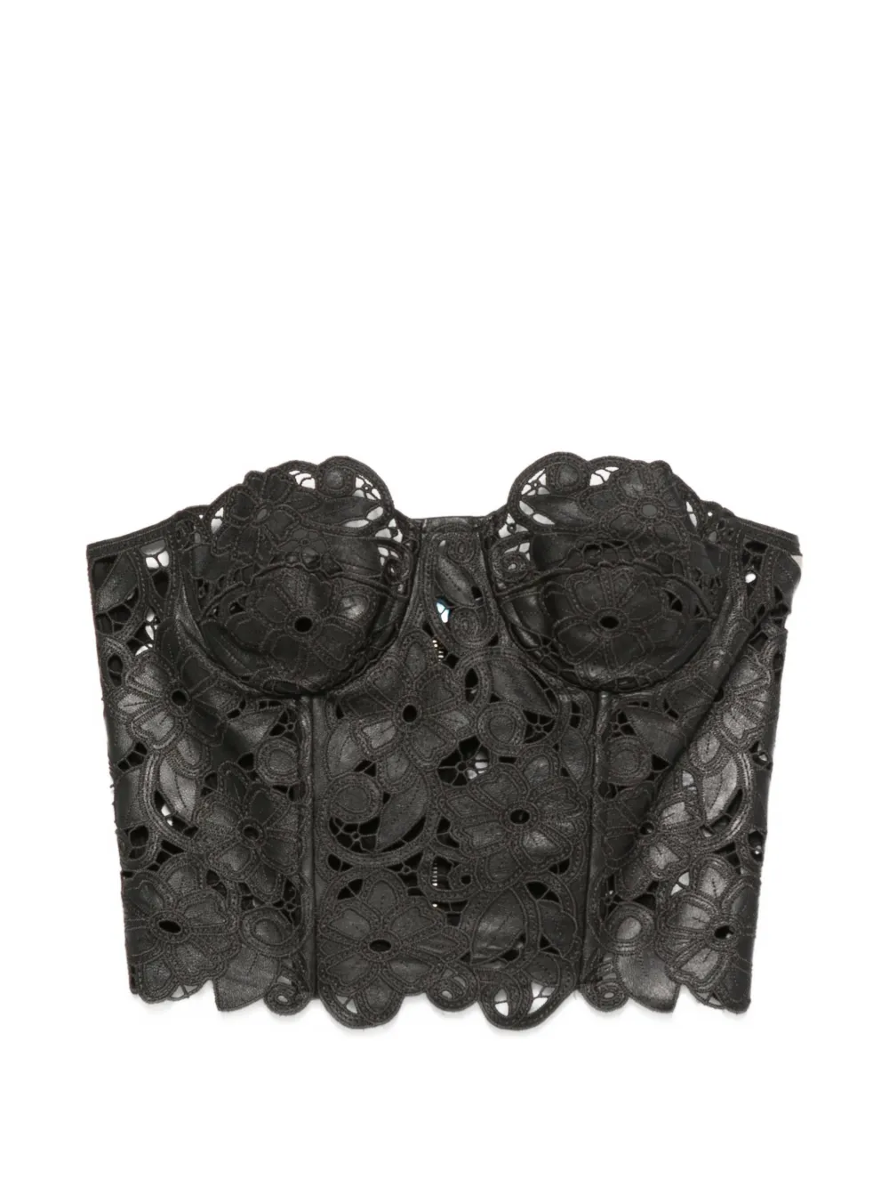 Ermanno Scervino lace-overlay corset top - Nero