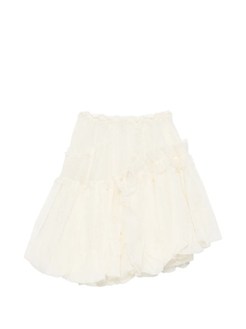 Ermanno Scervino floral-lace ruffled midi skirt - Toni neutri
