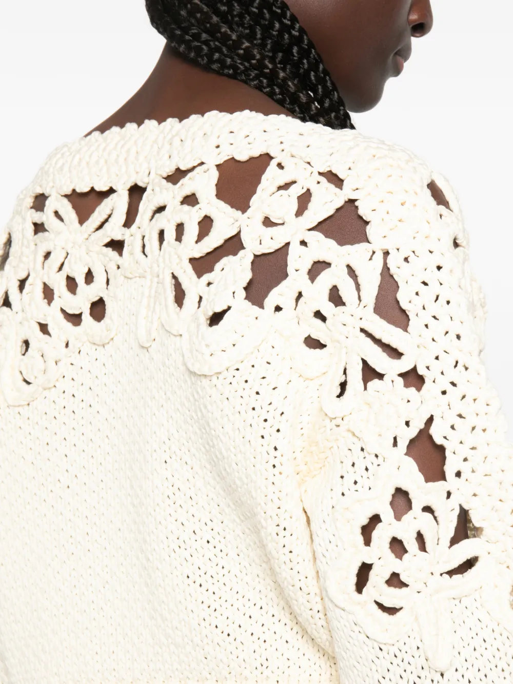 Ermanno Scervino Gehaakte trui met uitgesneden details Wit