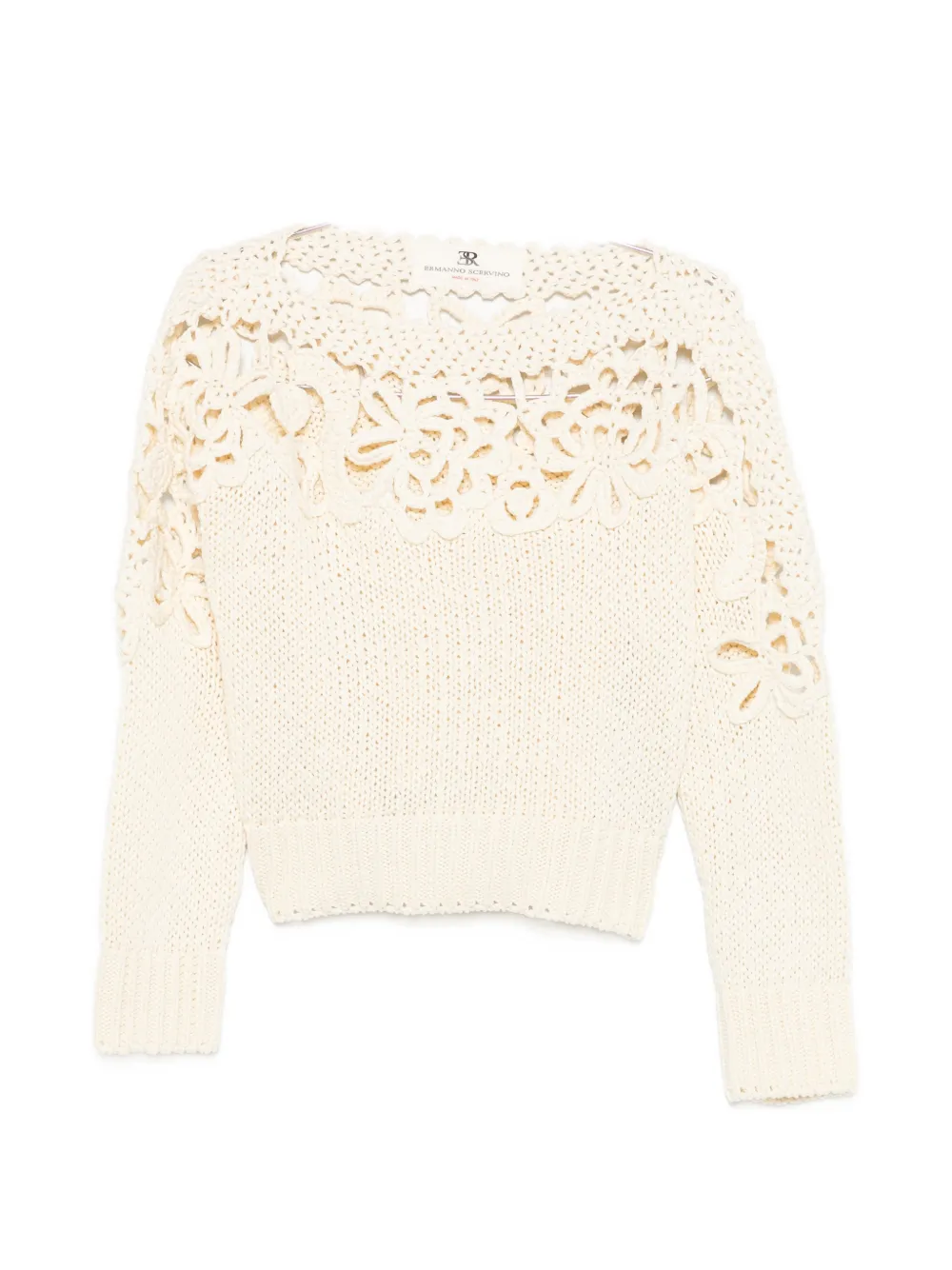 Ermanno Scervino crochet-knit cut-out sweater - Bianco