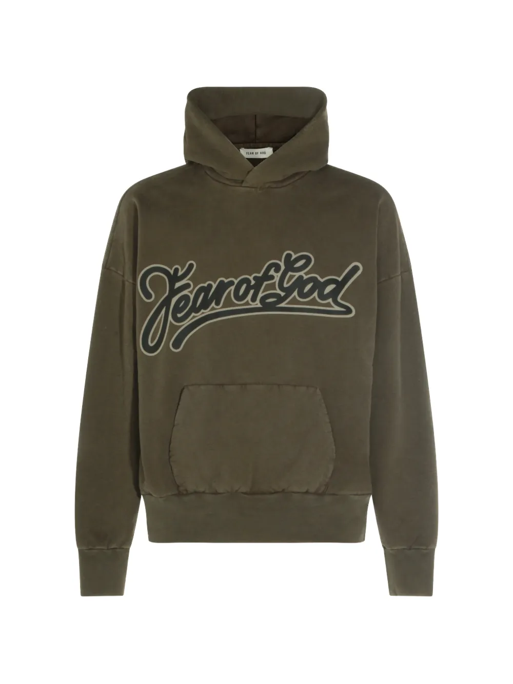 Fear Of God logo-print hoodie - Marrone