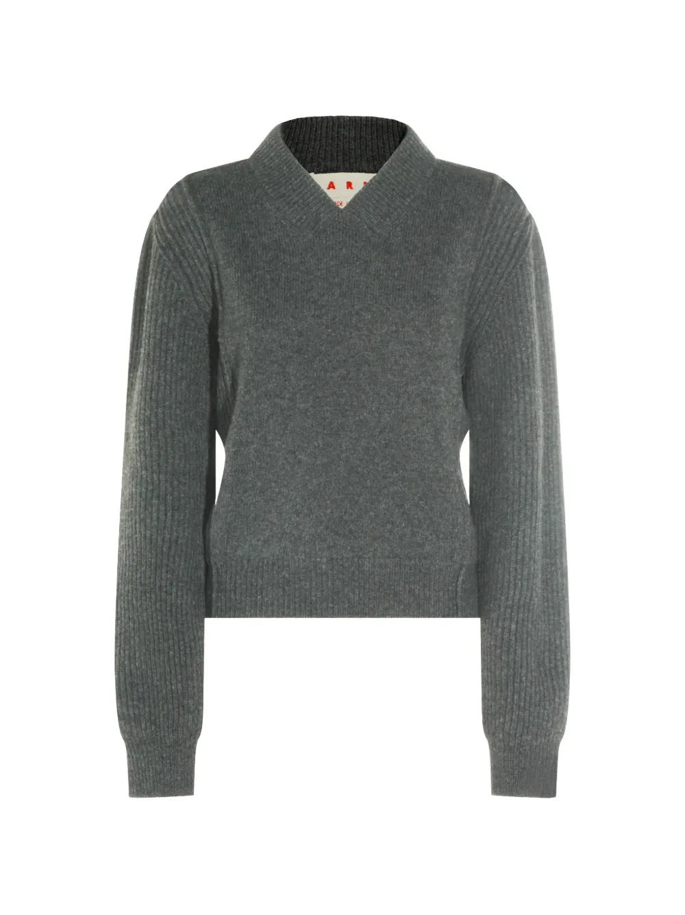 Marni ribbed-knit V-neck sweater - Grigio
