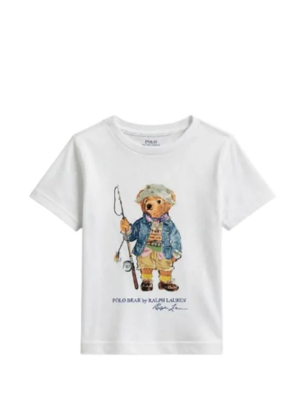 POLO RALPH LAUREN KIDS Camiseta Polo Bear Mangas Longas | Branco