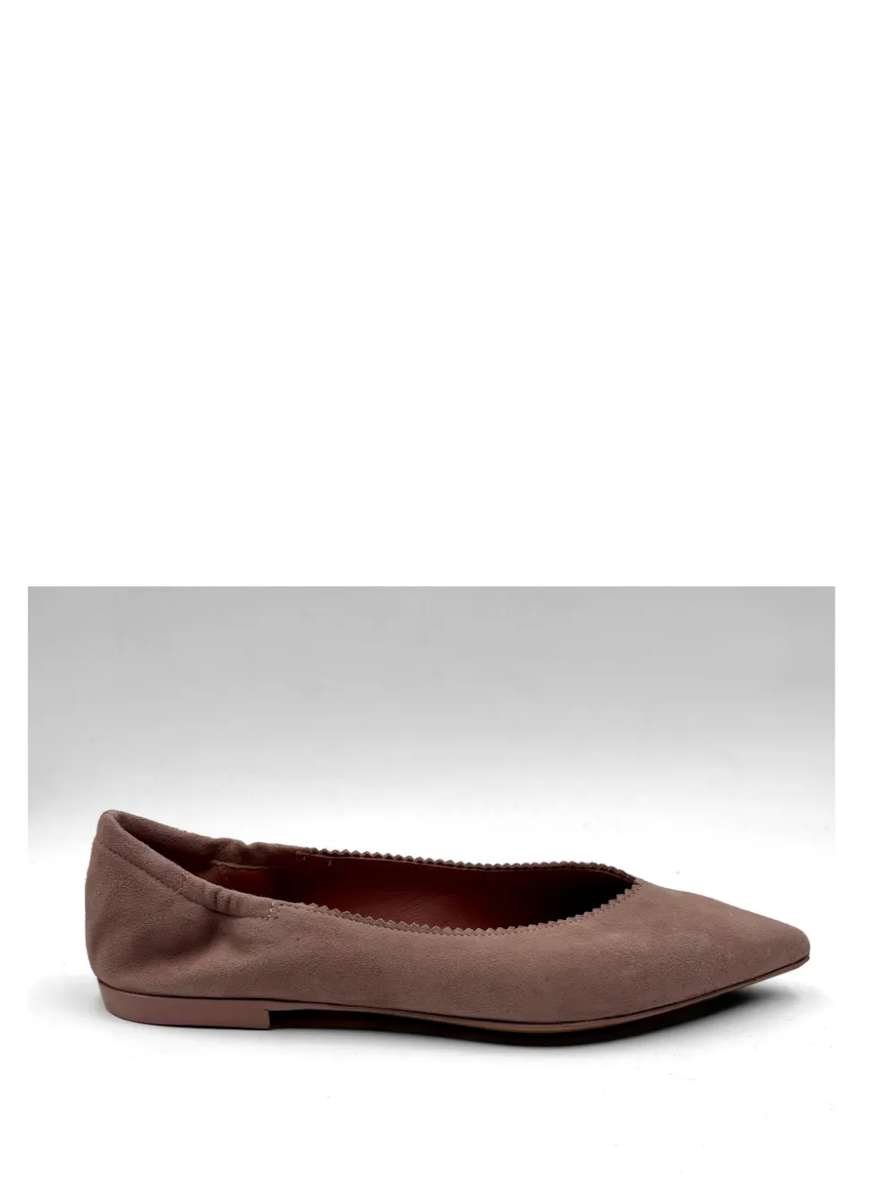 Pomme D´Or pointed-toe scalloped-trim ballet flats - Rosa