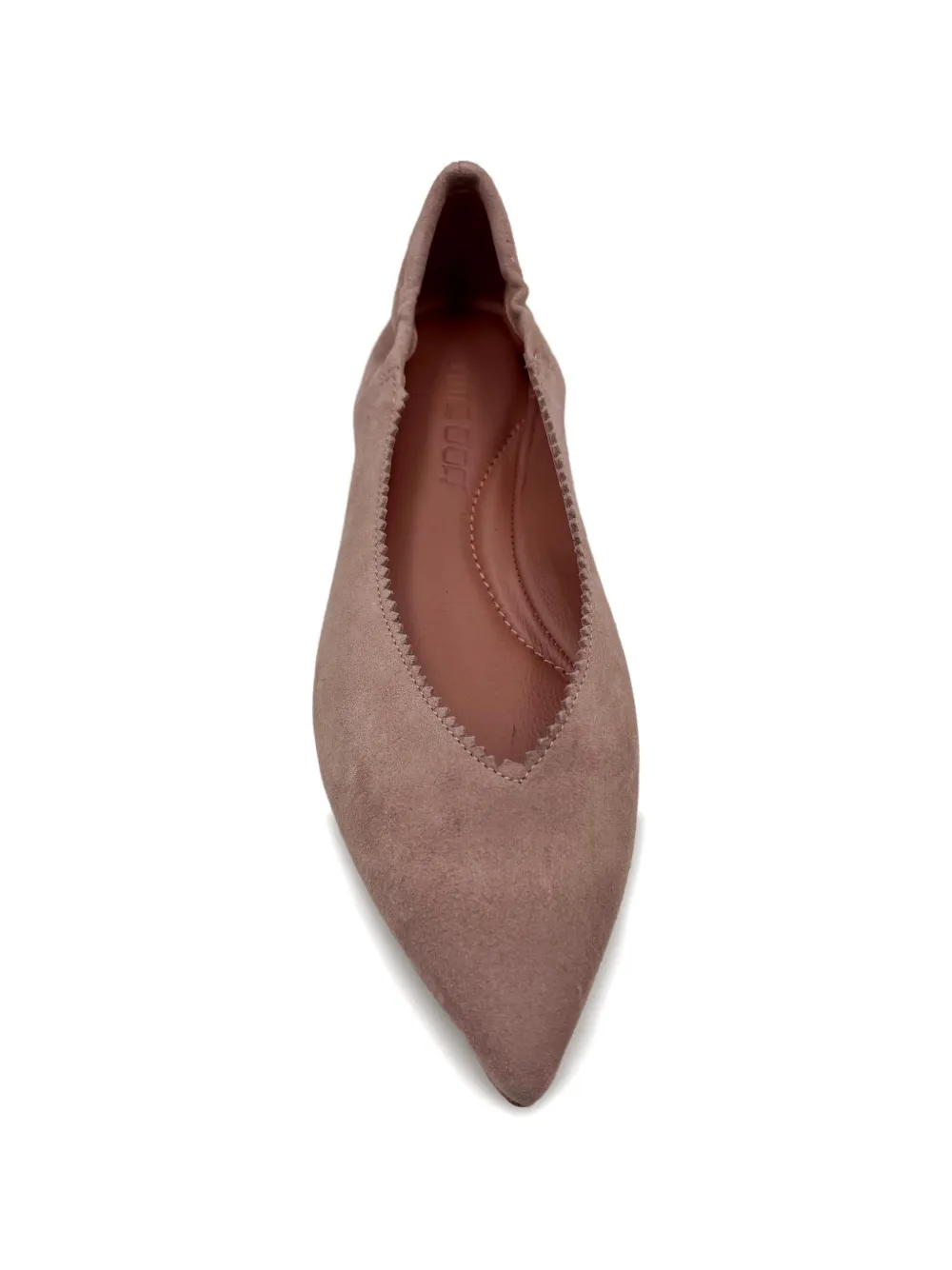 Pomme D´Or pointed-toe scalloped-trim ballet flats Roze