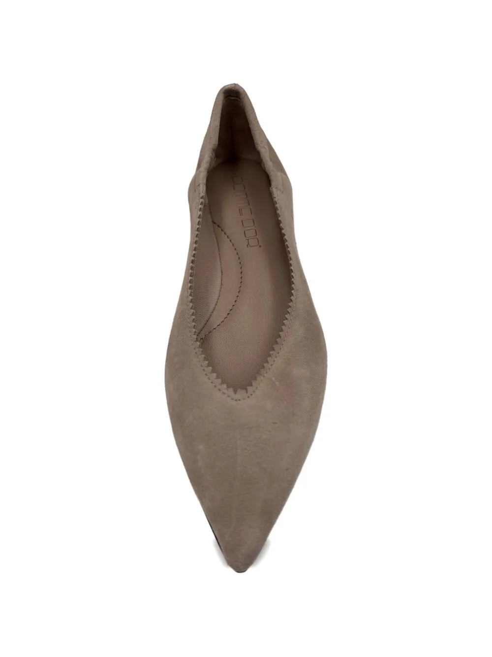 Pomme D´Or pointed-toe scalloped ballet flats Beige