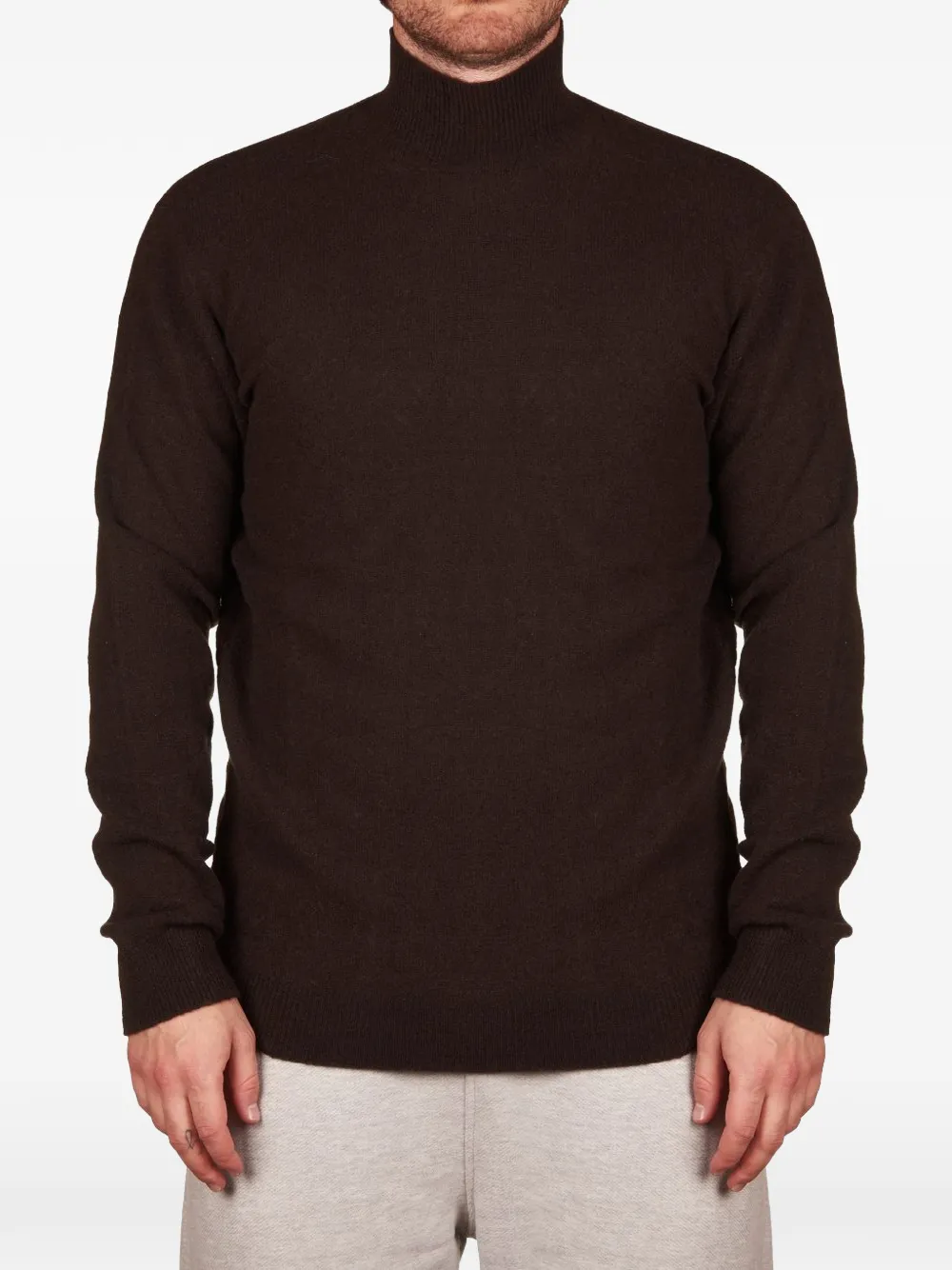 Altea high-neck fine-knit sweater Bruin