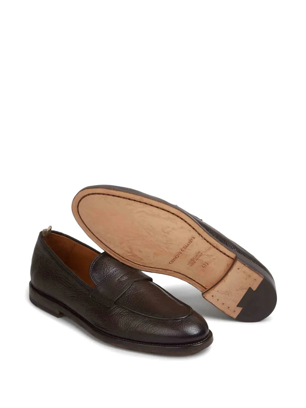Officine Creative grainy-leather loafers Bruin