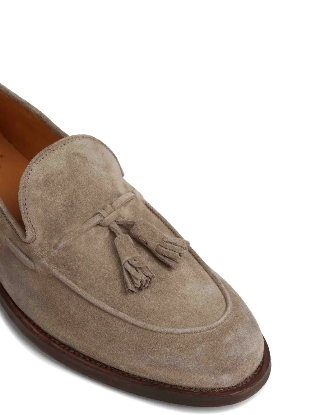 Officine Creative Opera tassel-detail suede loafers Beige