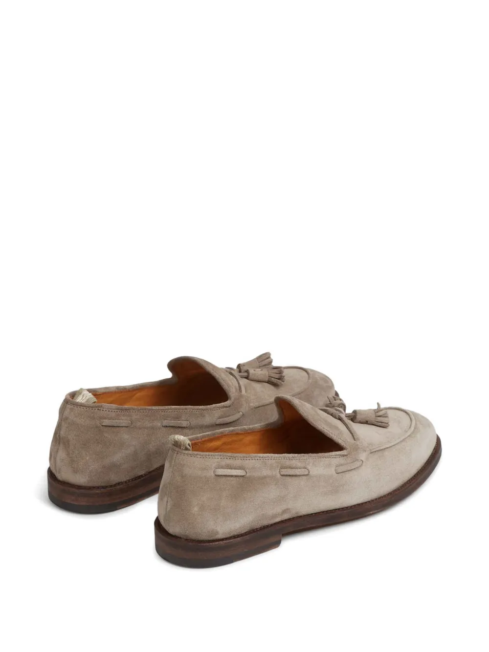 Officine Creative Opera tassel-detail suede loafers Beige