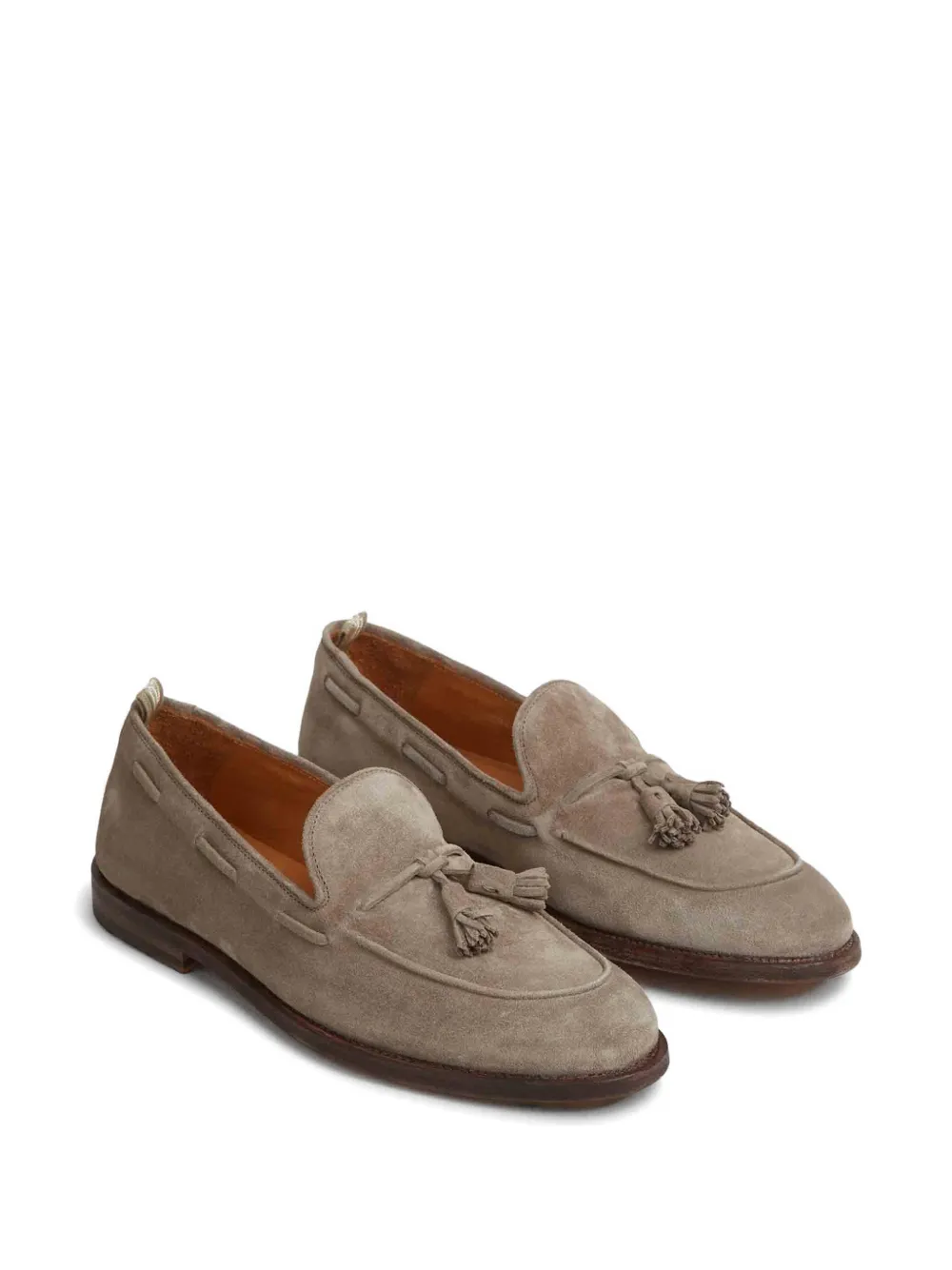 Officine Creative Opera tassel-detail suede loafers Beige