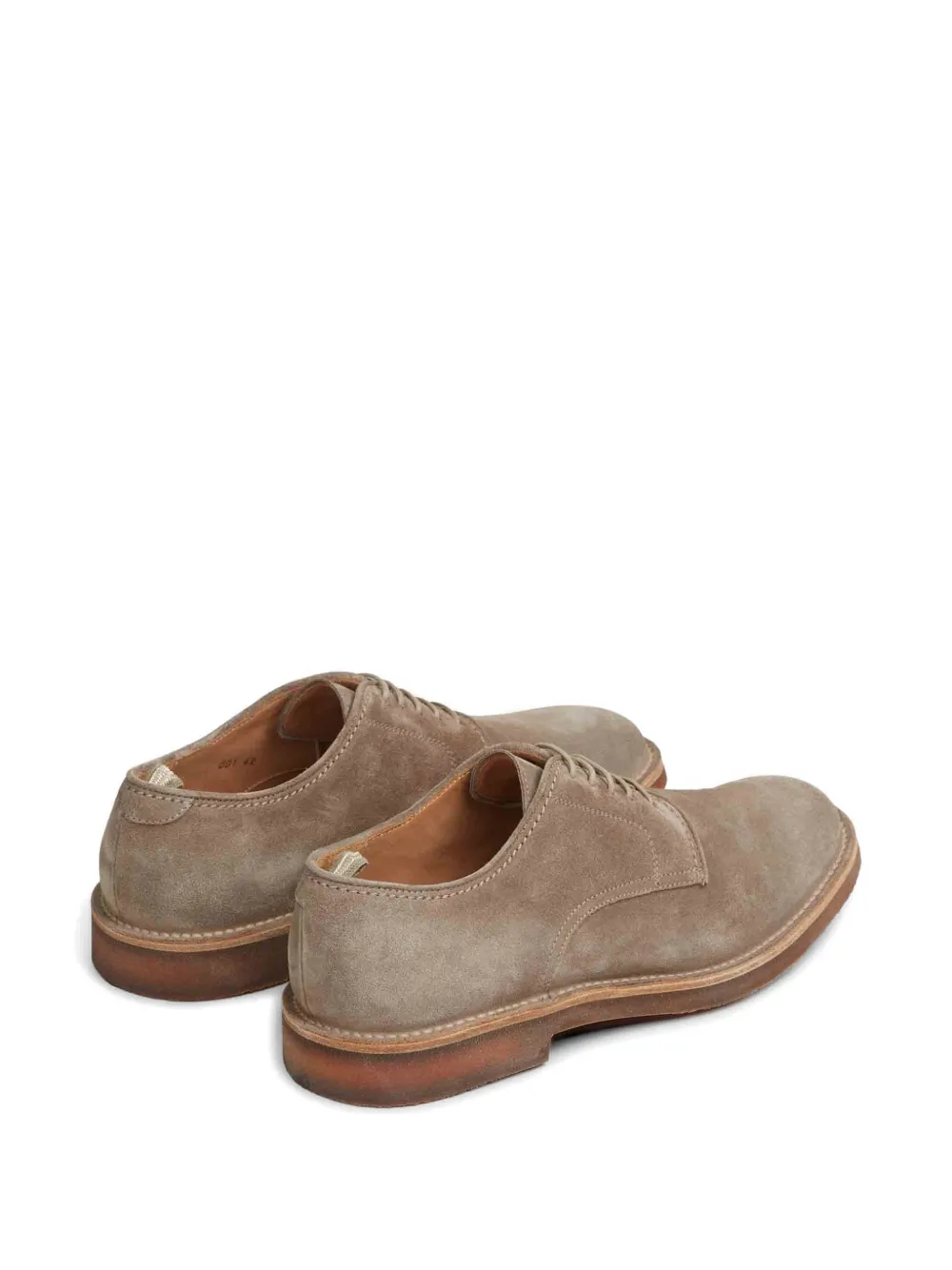 Officine Creative Hopkins lace-up suede derby shoes Beige