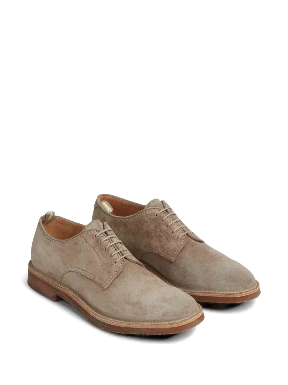 Officine Creative Hopkins lace-up suede derby shoes Beige