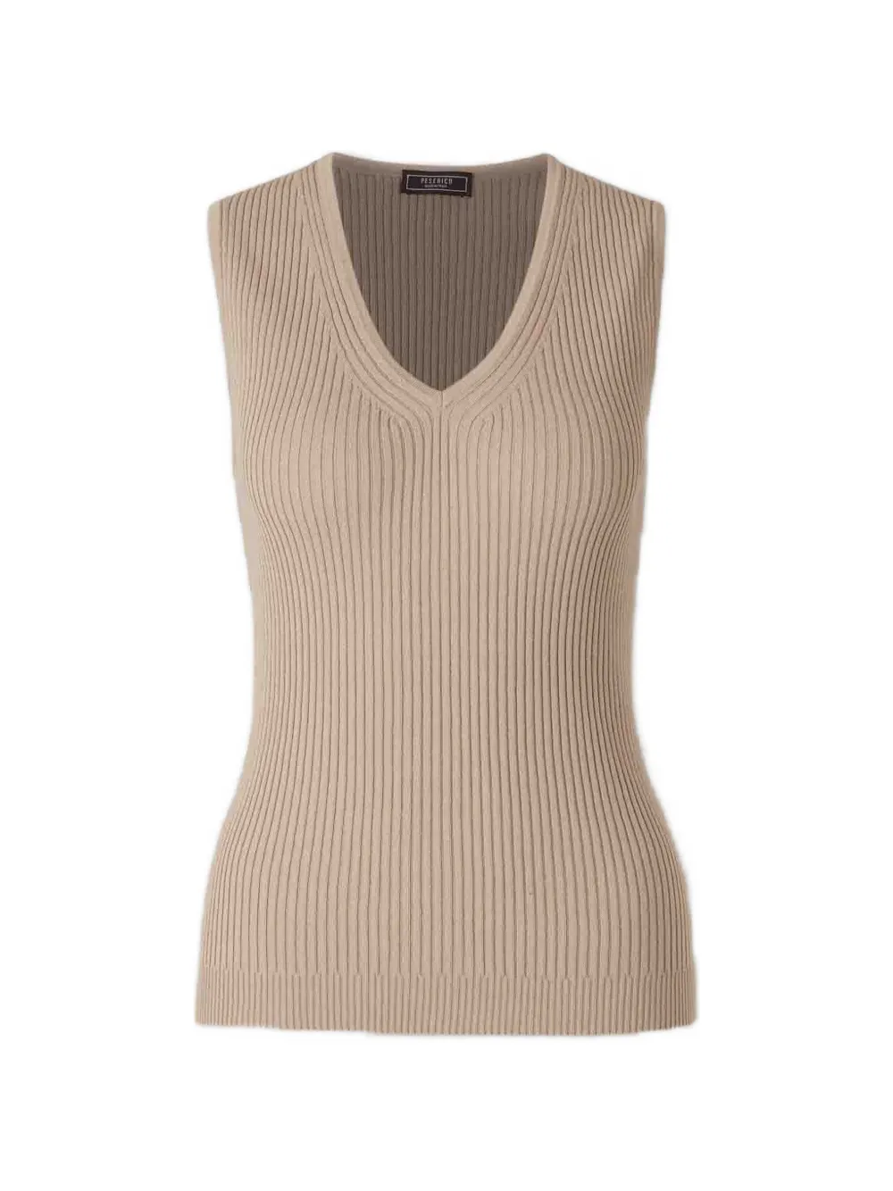 Peserico ribbed-knit V-neck top - Toni neutri