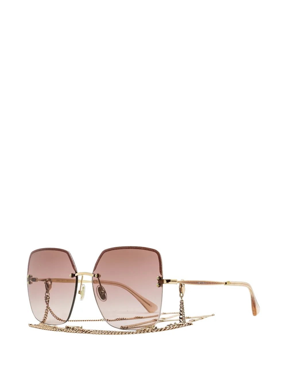 Jimmy Choo Eyewear Tavi N rimless square-frame sunglasses - Gold