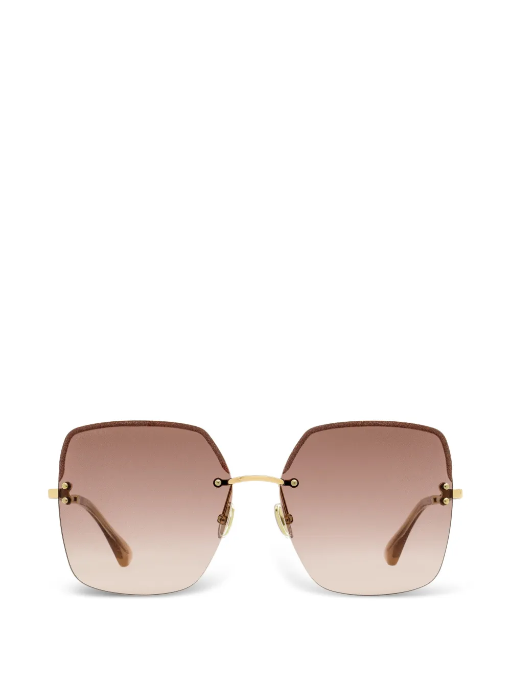 Jimmy Choo Eyewear Tavi N rimless square-frame sunglasses - Oro