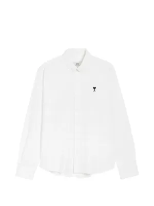 amiページ AMI Paris Camisa Ami De Coeur De Algodão Com Abotoamento | Branco