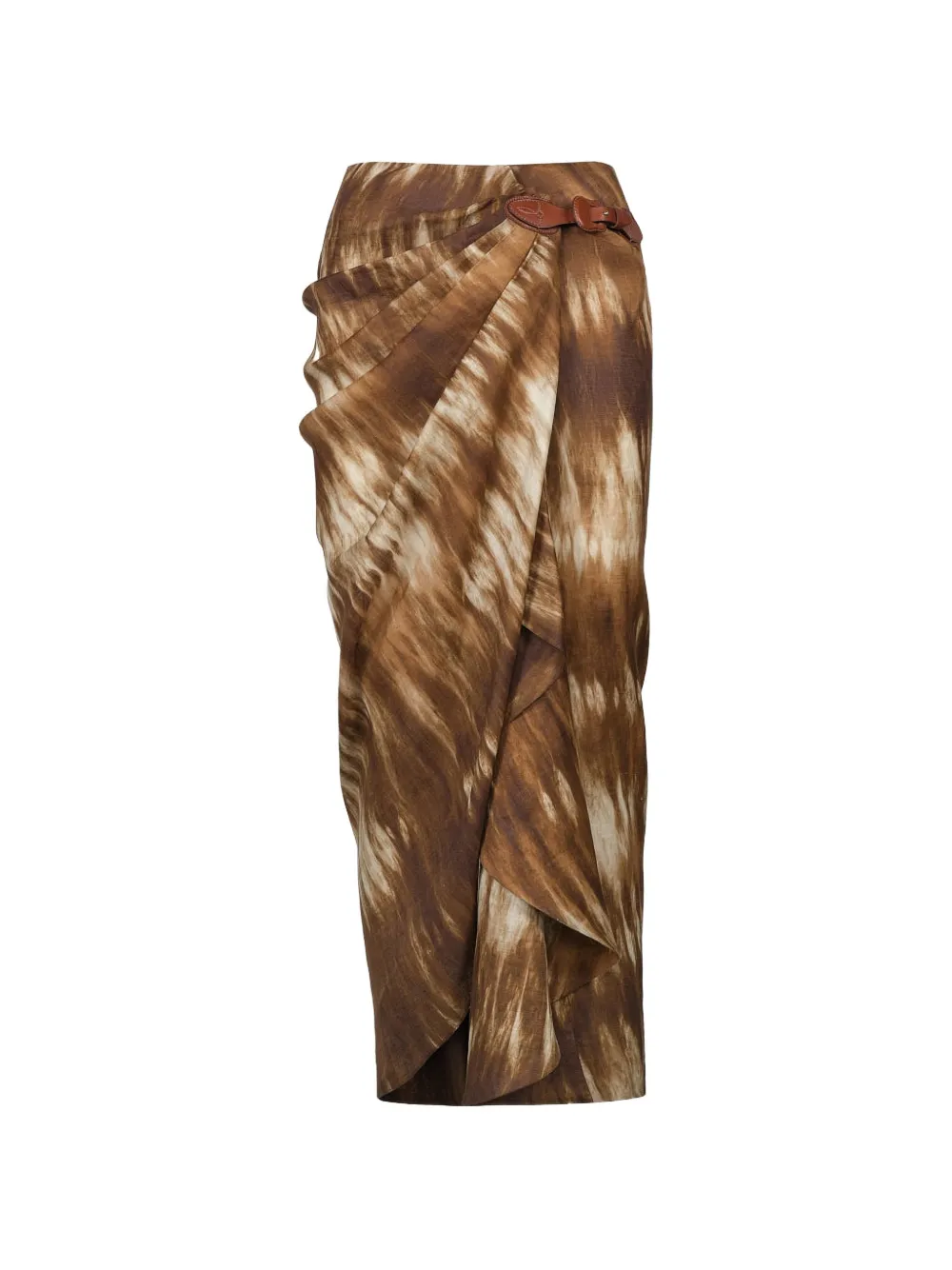 Johanna Ortiz Expedition draped linen skirt - Marrone