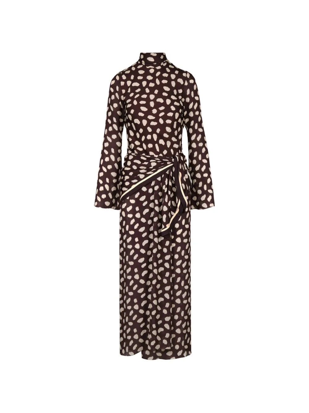 Johanna Ortiz Elegancia jurk met print Bruin