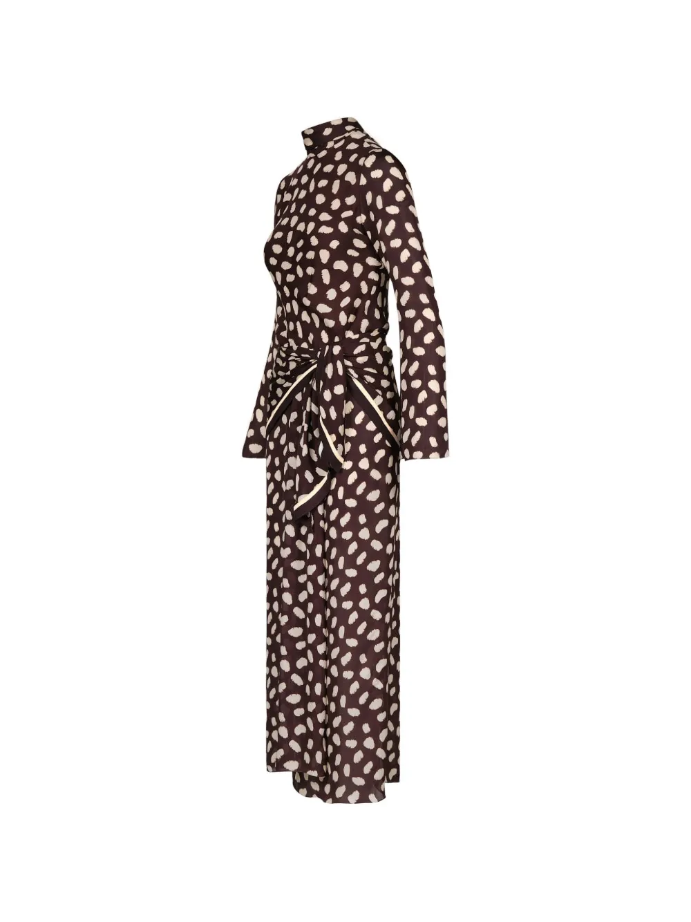 Johanna Ortiz Elegancia jurk met print Bruin
