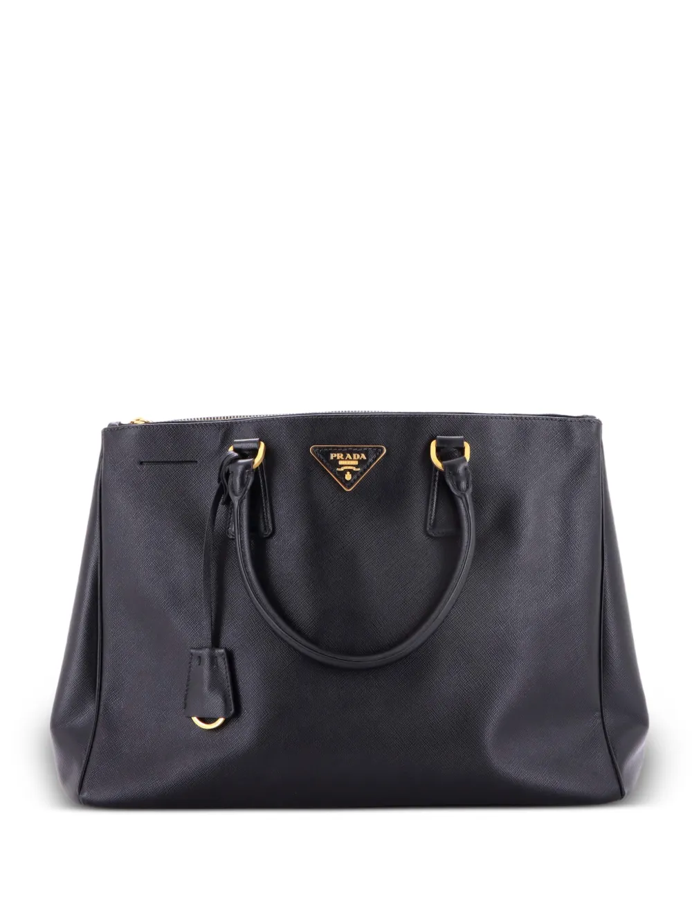 Prada Pre-Owned Double Zip Lux Saffiano Leather Large tote bag - Nero
