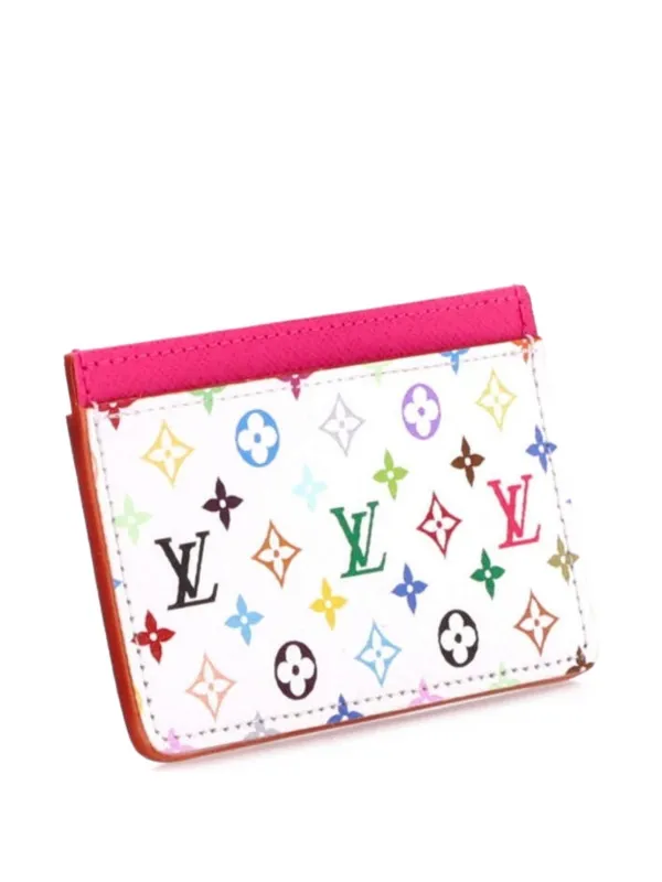 Louis Vuitton Pre-owned X Takashi Murakami Monogram Multicolor with Leather Card Holder in White