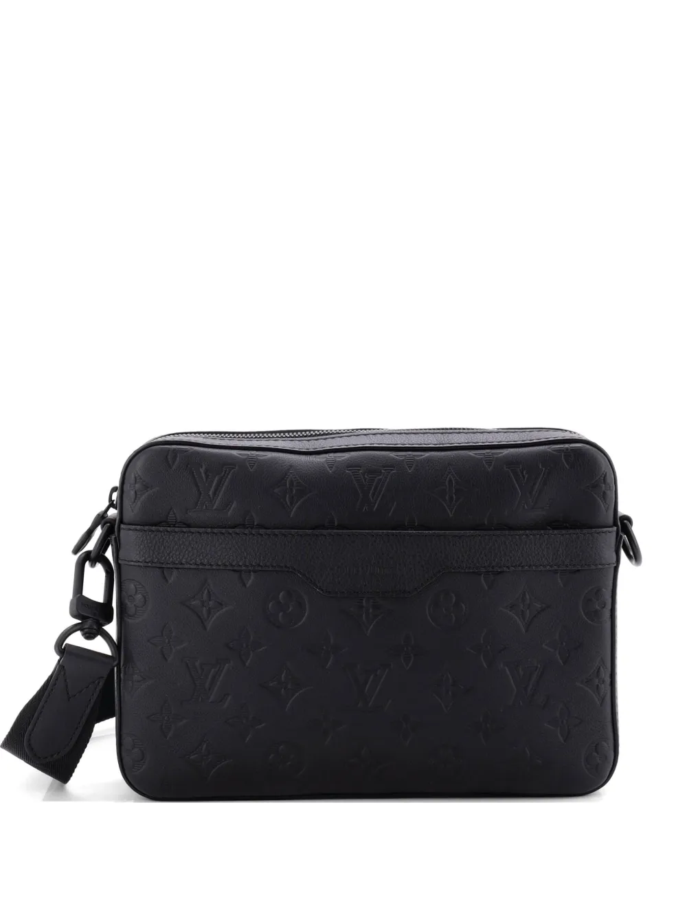 Louis Vuitton Pre-Owned Trio Messenger Bag Monogram Shadow Leather crossbody bag - Black