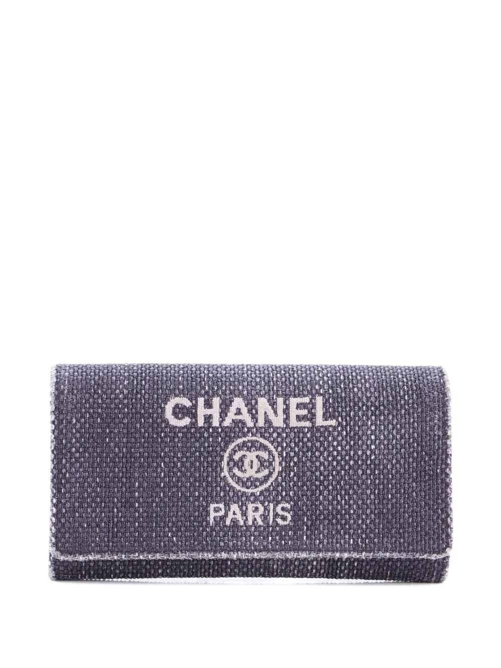 CHANEL Pre-Owned Deauville Flap Wallet Lurex Canvas Long small wallets - Blu