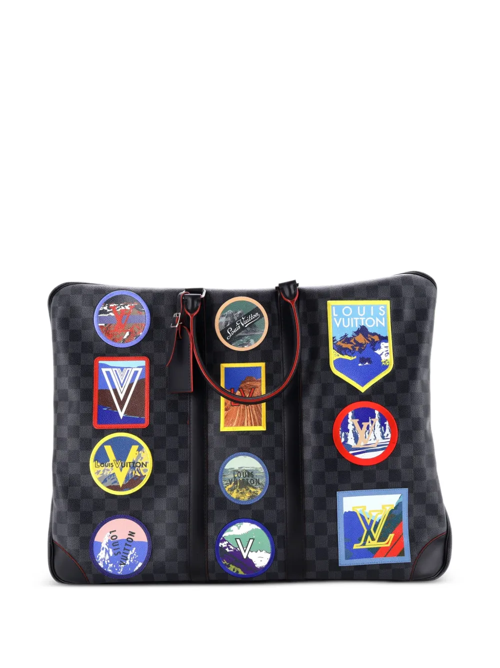 Louis Vuitton Pre-Owned Sirius Handtasche Alps Patches Damier Graphite 55 Business-Tasche - Schwarz
