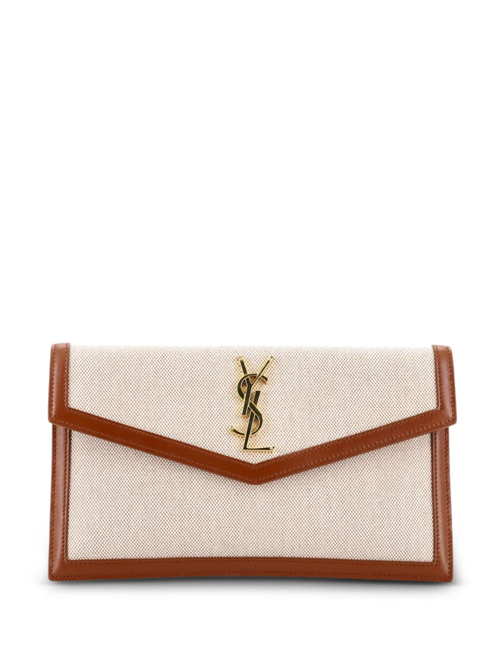 Saint Laurent Pre-Owned Uptown Pouch Raffia clutch bag - Neutrals